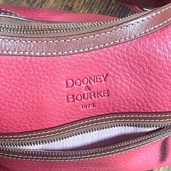 Dooney & Bourke Poppy Red Hobo Shoulder Bag with Leather Trim Horse bit strap - Picture 14 of 16